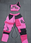 Pink and black nike