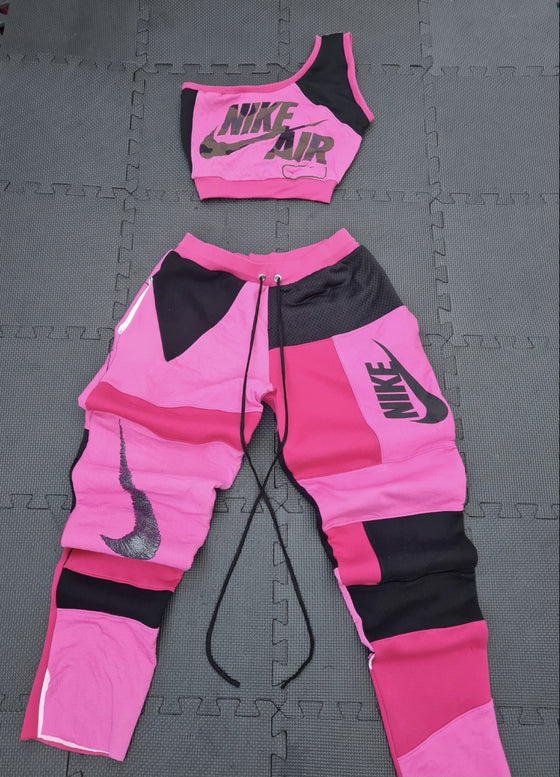 Pink and black nike