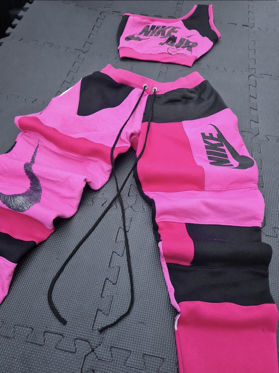 Pink and black nike