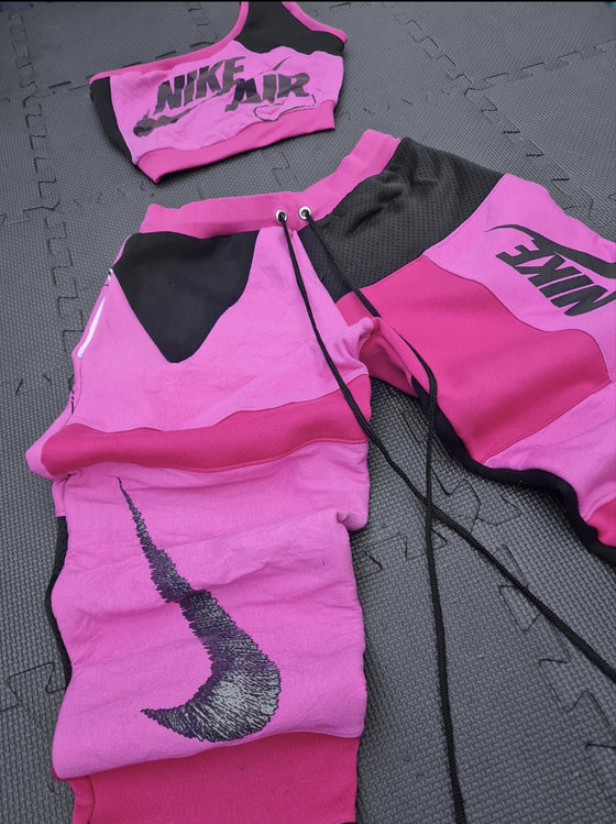 Pink and black nike